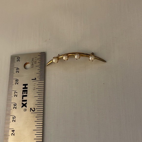 Estate jewelry Gold and pearl brooch - Picture 7 of 8